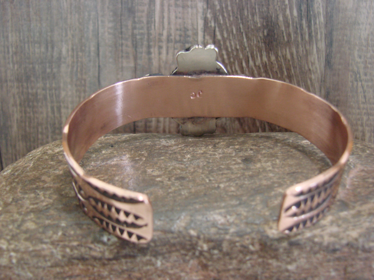 Native American Copper & Turquoise Bracelet by Cleveland