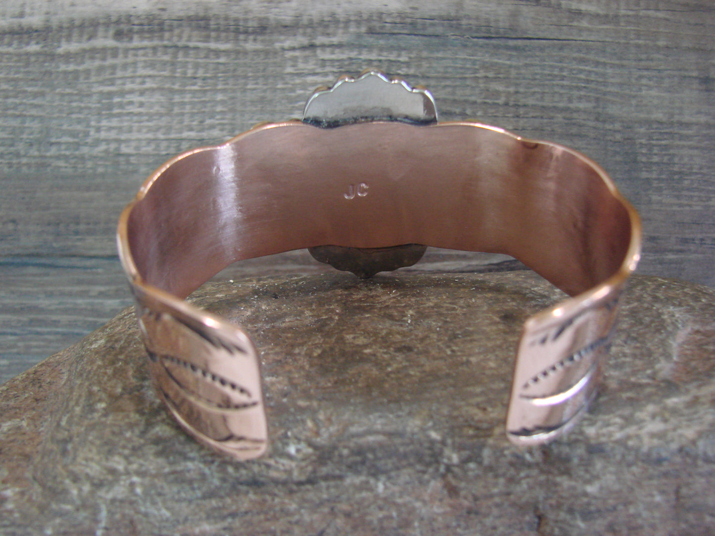 Navajo Indian Copper & Tiger Eye Bracelet by Cleveland
