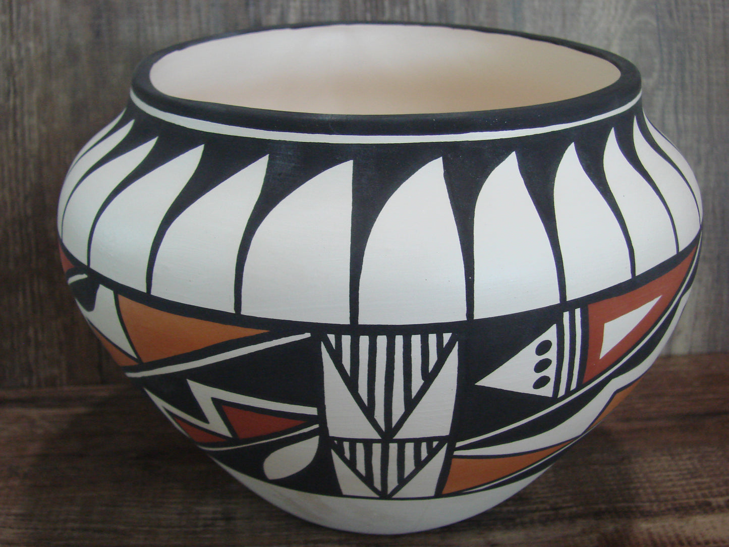 Acoma Pueblo Fine Line Hand Painted Pottery by Joe