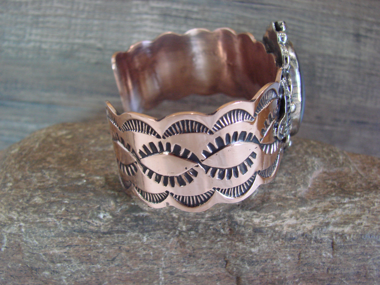 Navajo Indian Copper & Hematite Bracelet by Cleveland