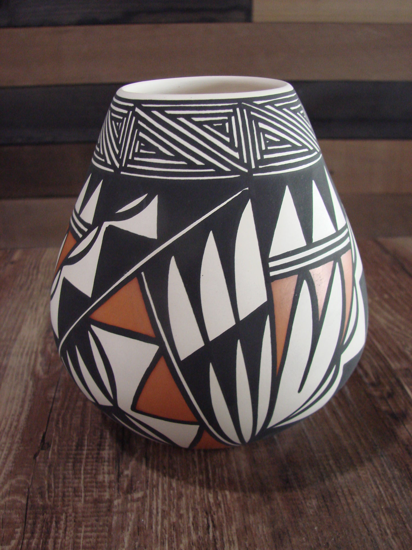 Native American Hand Painted Fine Line Acoma Pottery by Emerson
