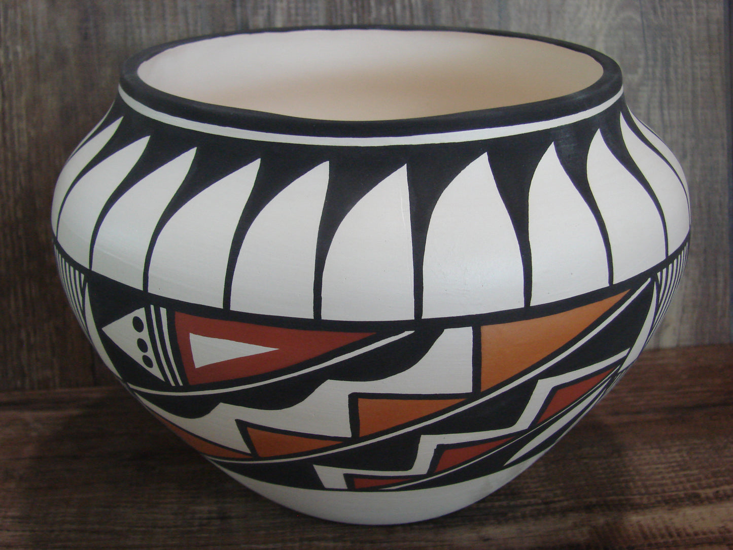 Acoma Pueblo Fine Line Hand Painted Pottery by Joe