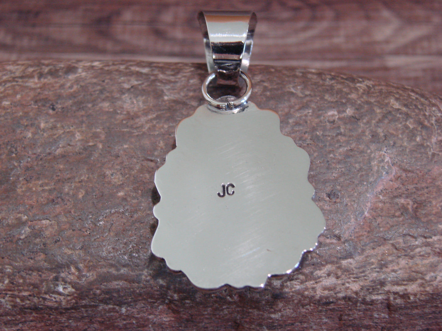 Native American Navajo Nickel Silver & Turquoise Pendant - Cleveland