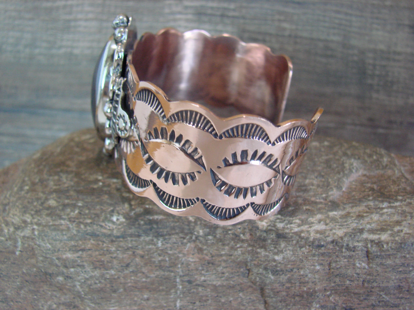 Navajo Indian Copper & Hematite Bracelet by Cleveland