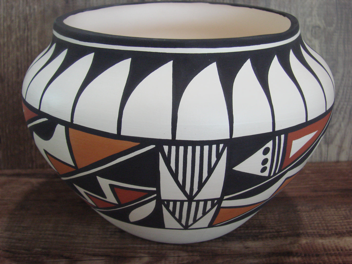 Acoma Pueblo Fine Line Hand Painted Pottery by Joe