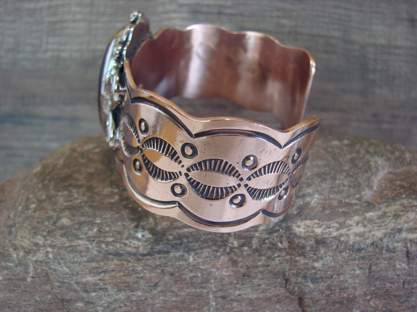 Navajo Indian Copper & Tiger Eye Bracelet by Cleveland
