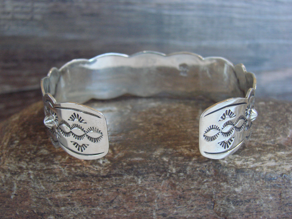 Native American Sterling Silver & Turquoise Row Bracelet by Yazzie