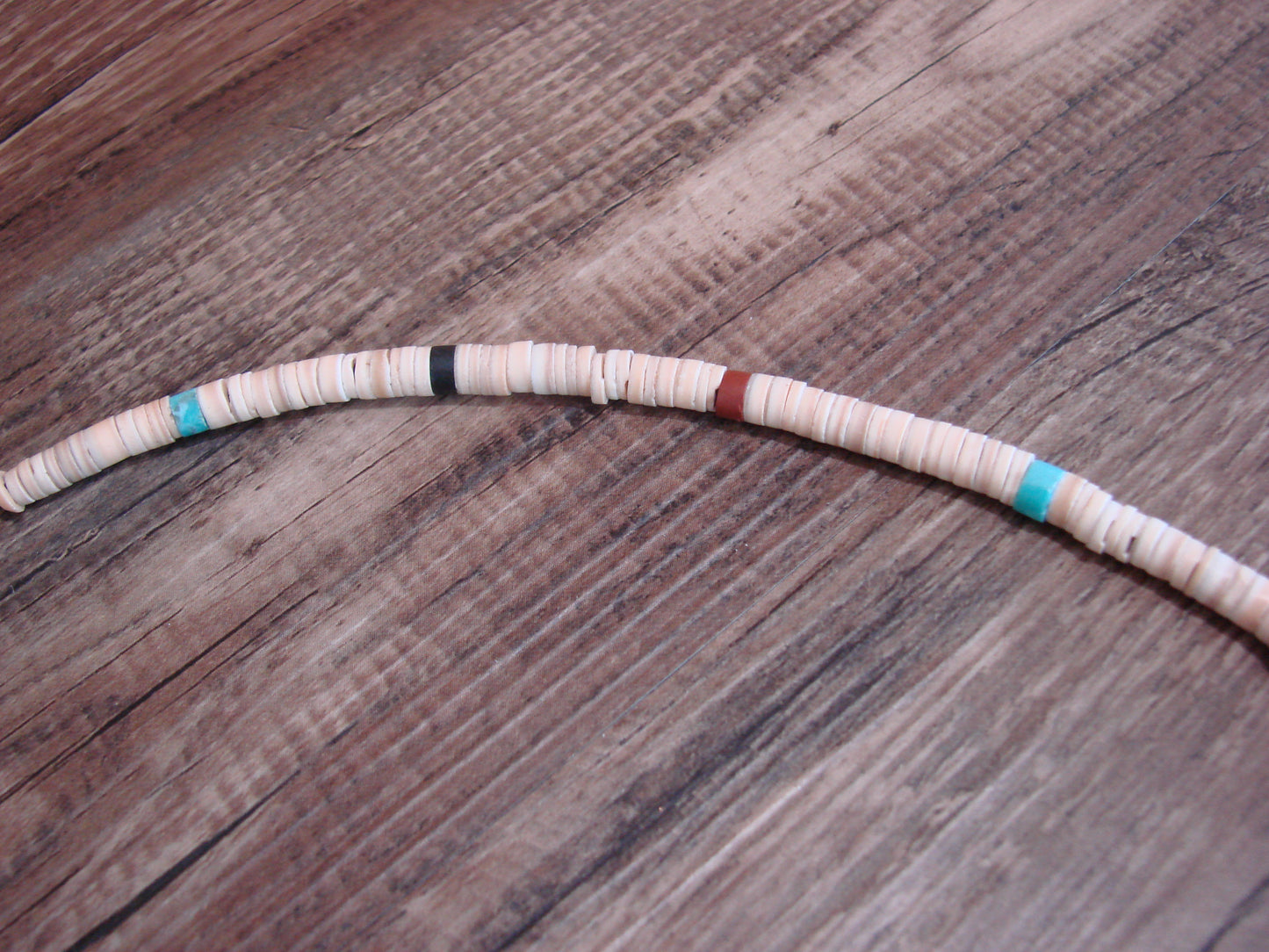 Native American 25" Santo Domingo Turquoise Heishi Necklace - Crespin