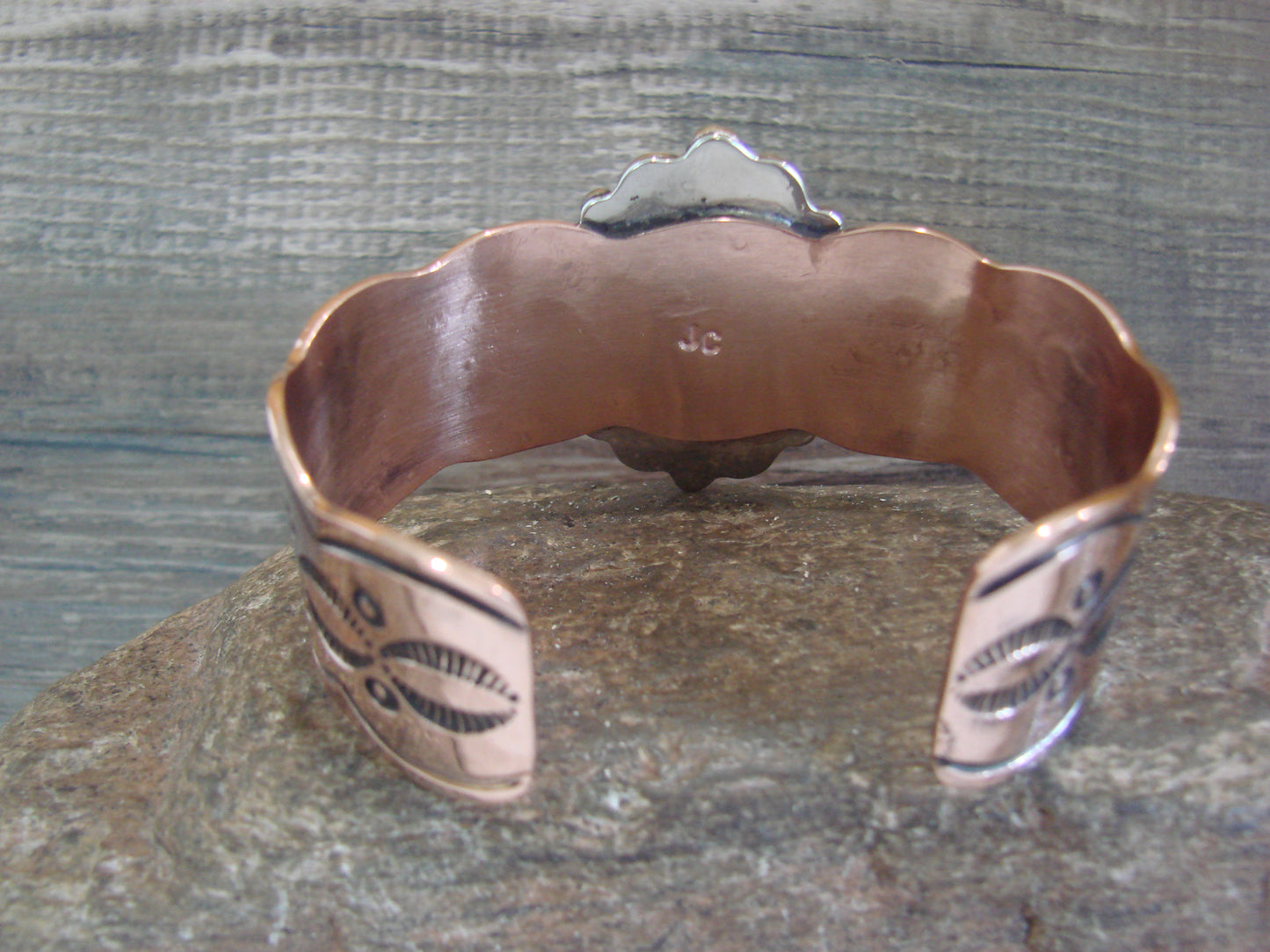 Navajo Indian Copper & Tiger Eye Bracelet by Cleveland