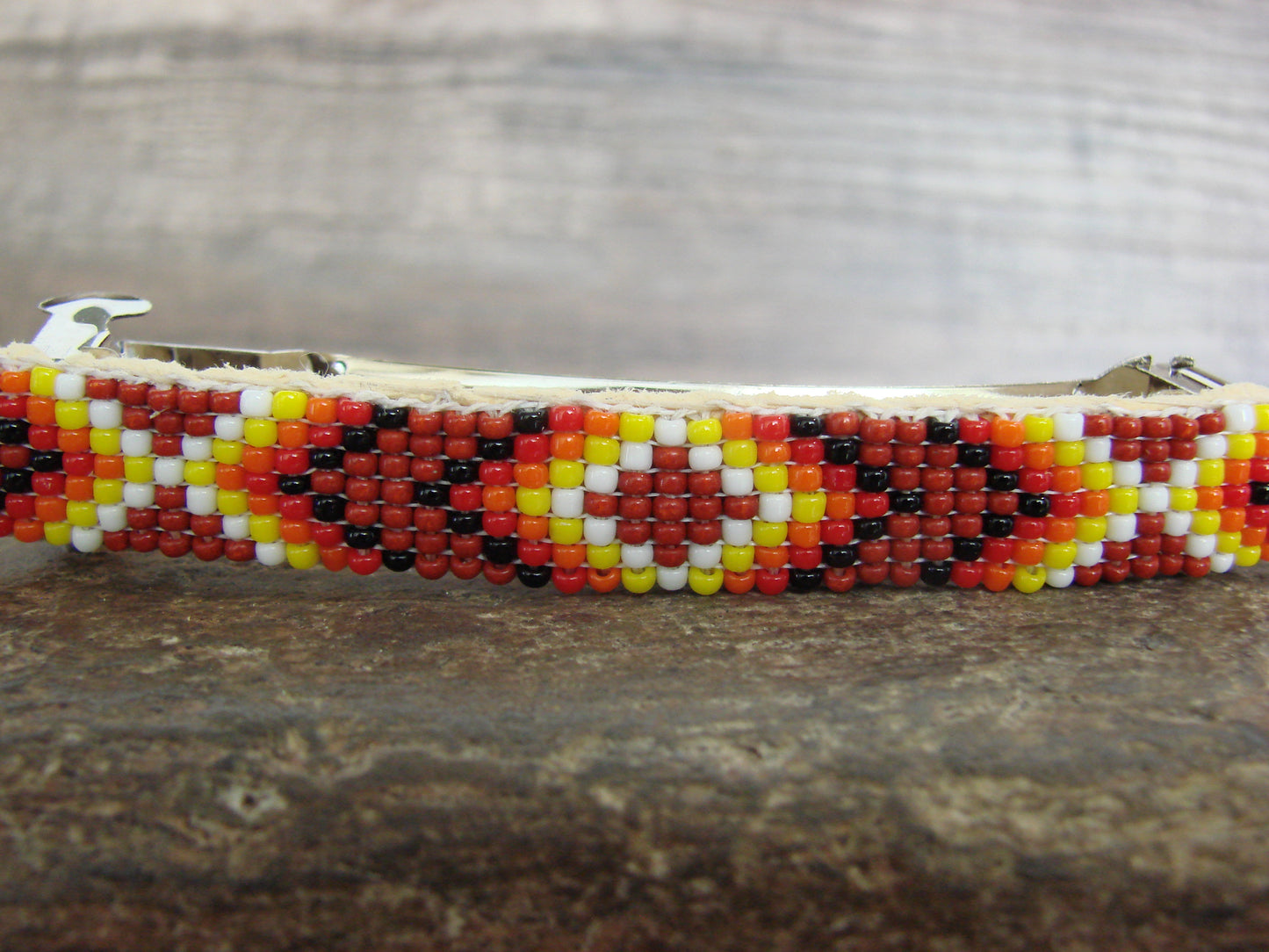 Native American Hand Beaded Hair Barrette by Cleveland