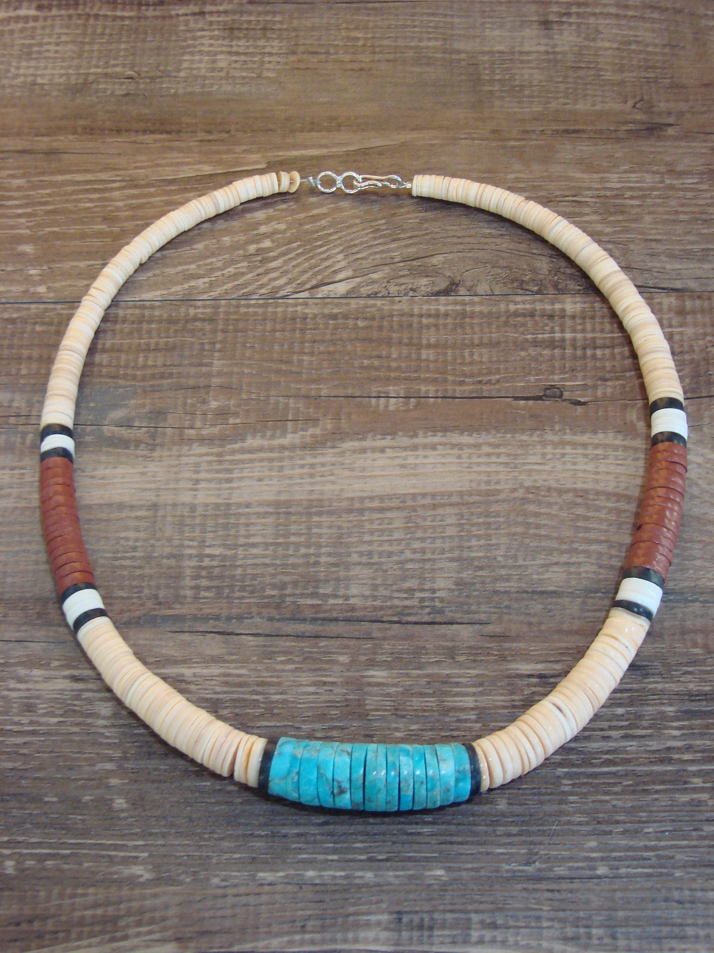 Native American 19" Santo Domingo Multi Stone Heishi Necklace - Crespin