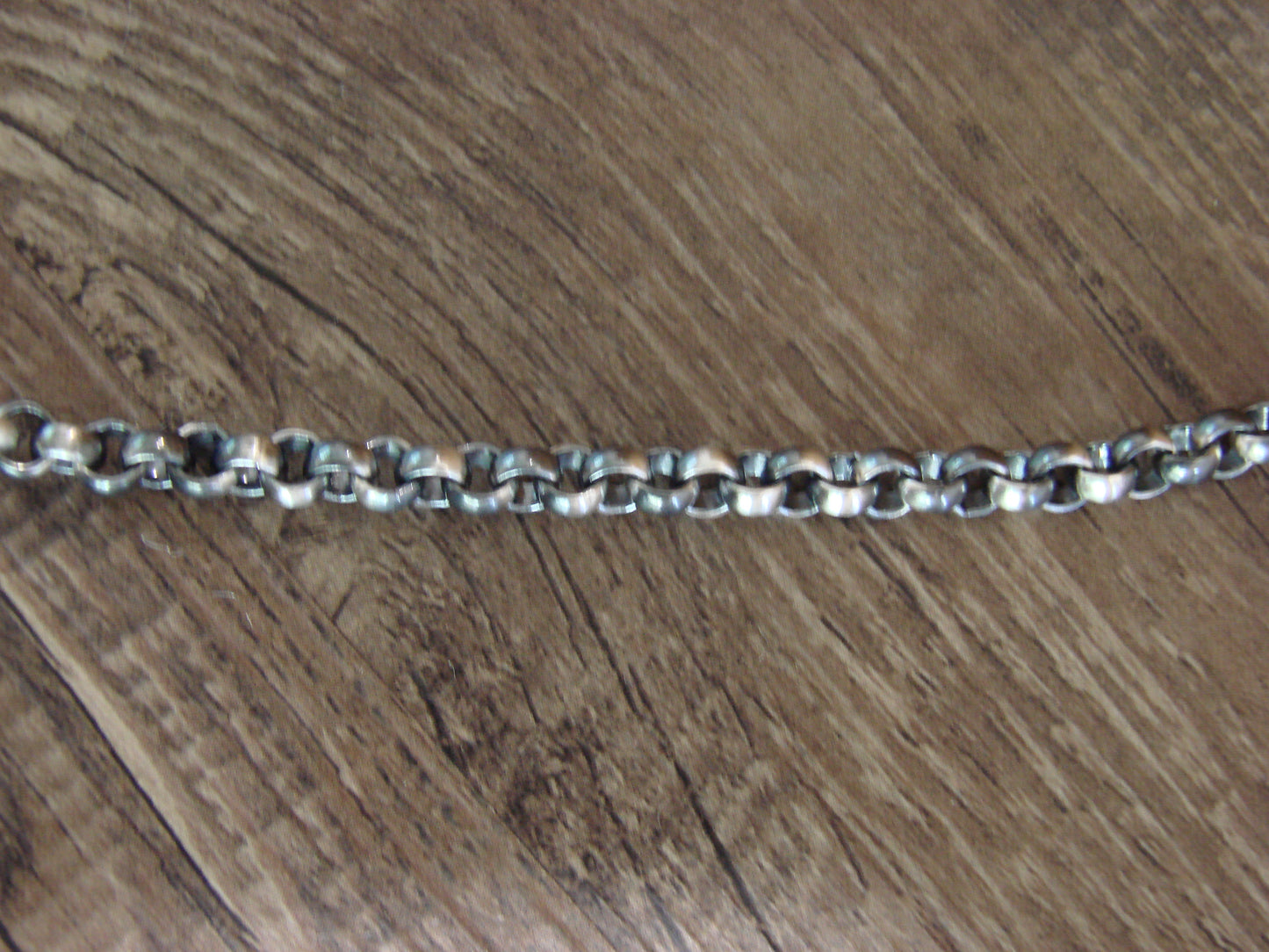 Native American 24" Sterling Silver & Kingman Turquoise Link Necklace - Lewis