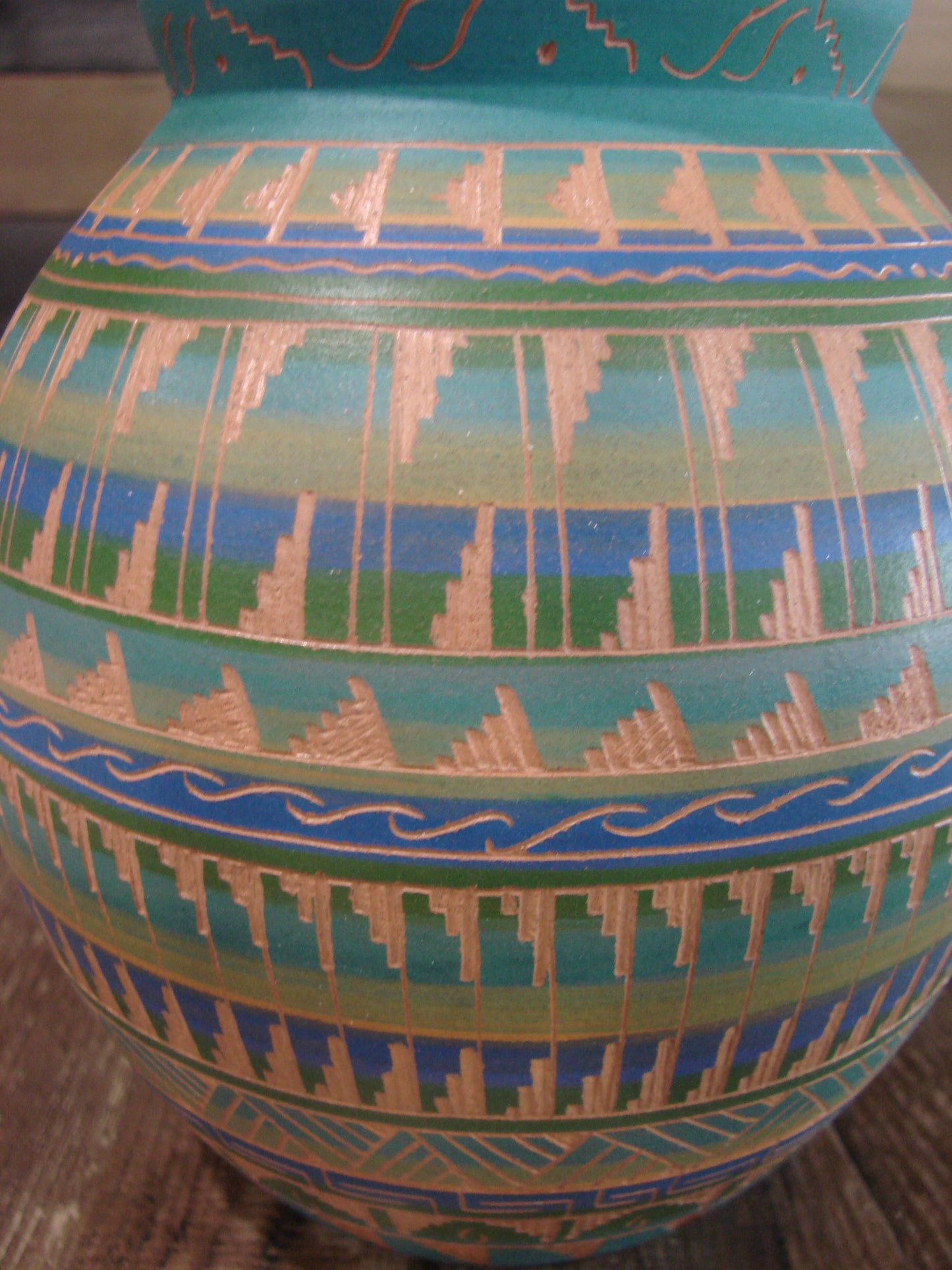 Native American Hand Etched & Hand Painted Pottery - Gilmore