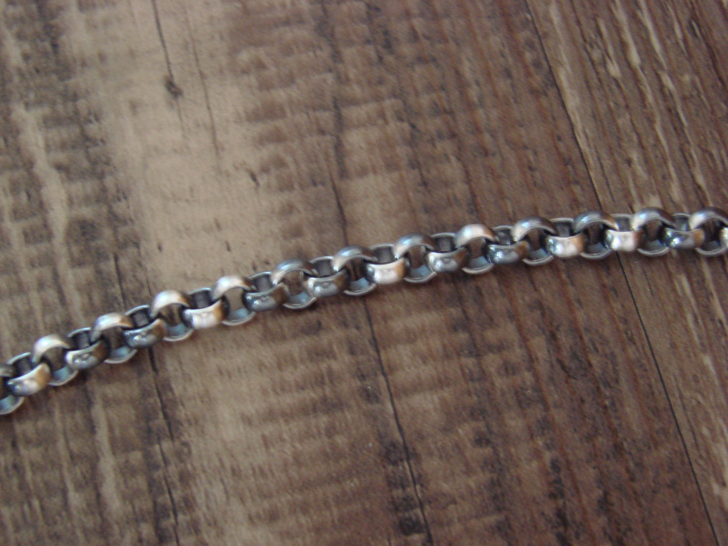 Native American 24" Sterling Silver & Kingman Turquoise Link Necklace - Lewis