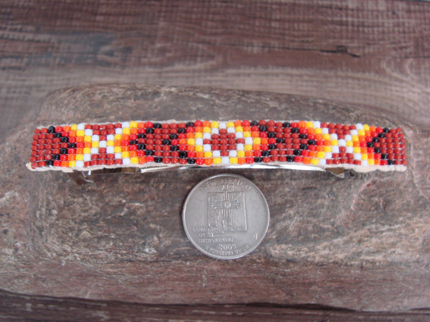 Native American Hand Beaded Hair Barrette by Cleveland