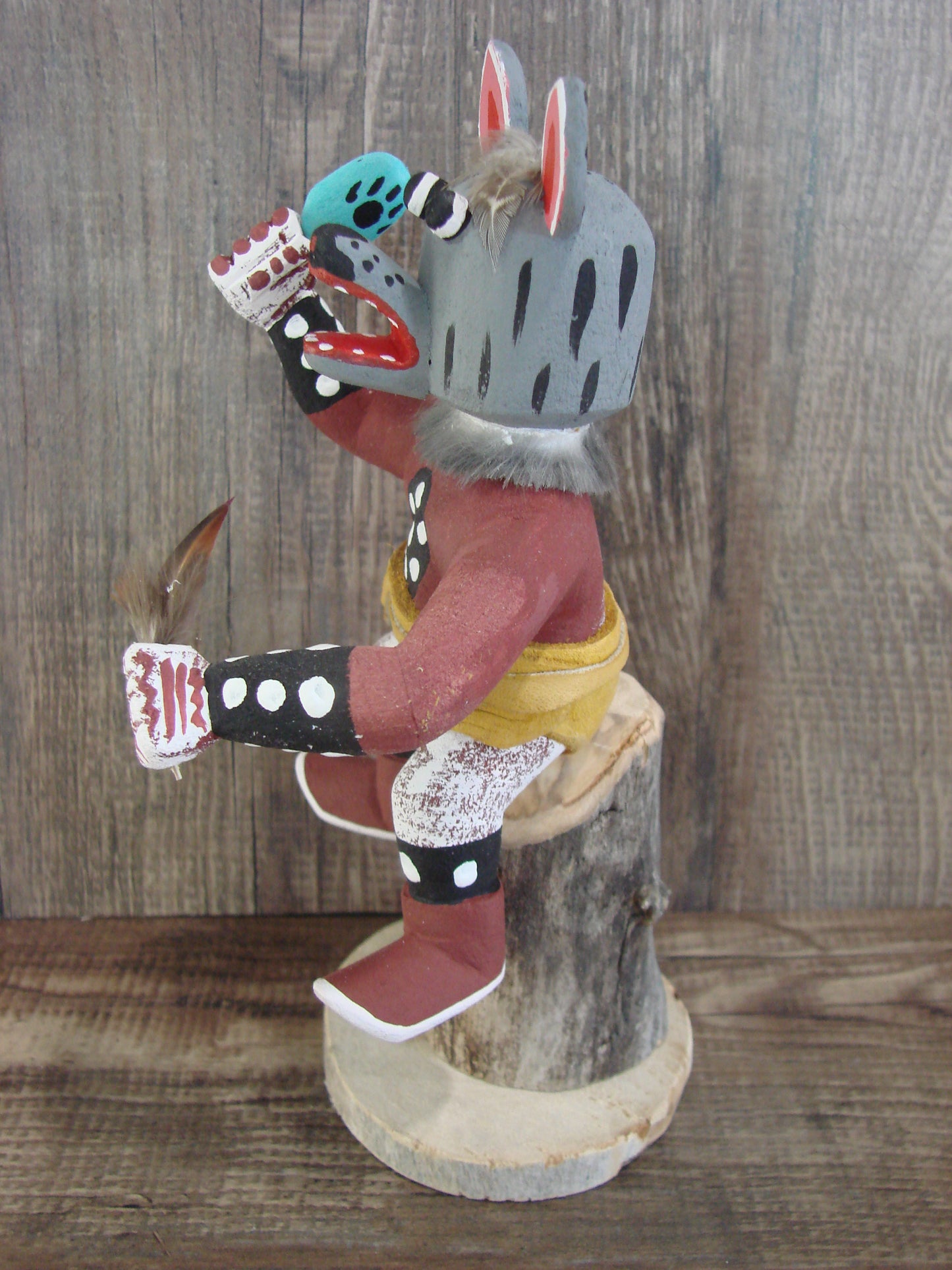 Native American Gray Wolf Kachina Dancer Signed Benally