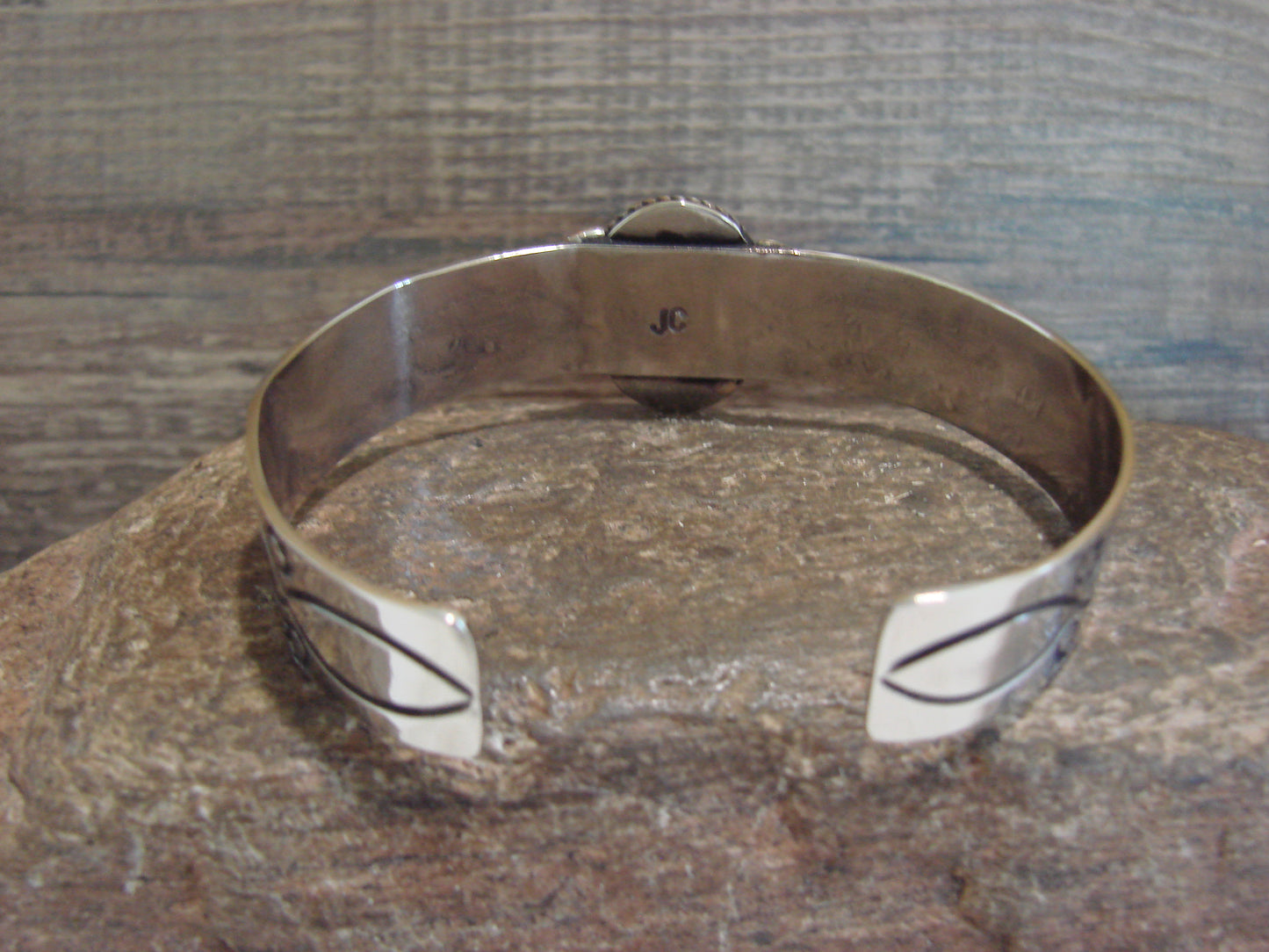 Navajo Indian Nickel Silver & Tiger Eye Bracelet by Cleveland