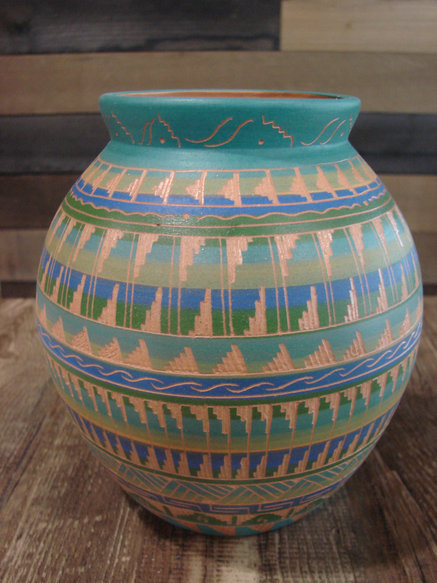Native American Hand Etched & Hand Painted Pottery - Gilmore