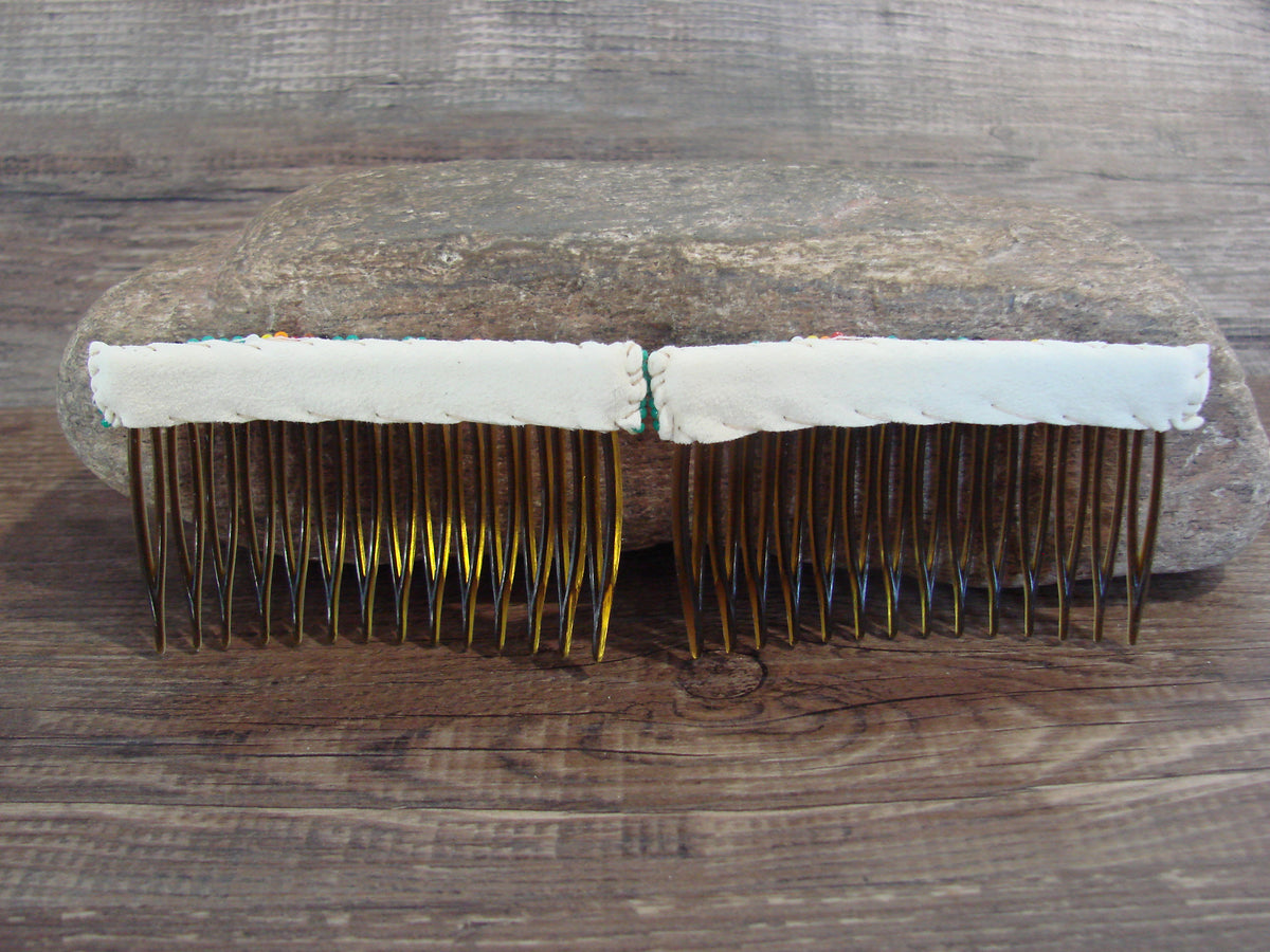 Native American Hand Beaded Hair Comb Set by Cleveland