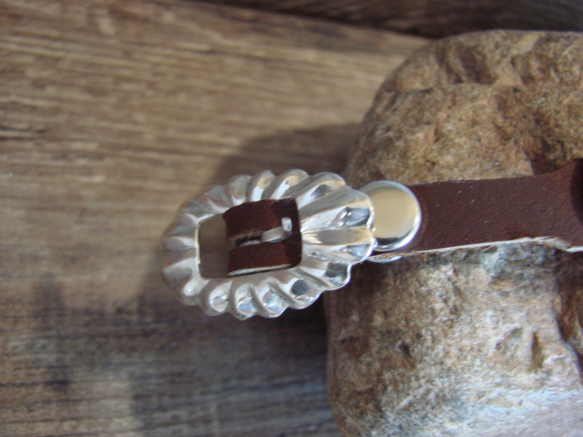 Native American Sterling Silver & Turquoise Row Bracelet by Platero