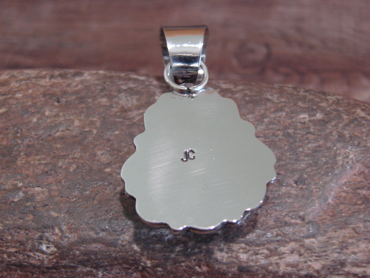 Native American Navajo Nickel Silver & Turquoise Pendant - Cleveland