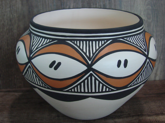 Acoma Pueblo Fine Line Hand Painted Pottery by Joe