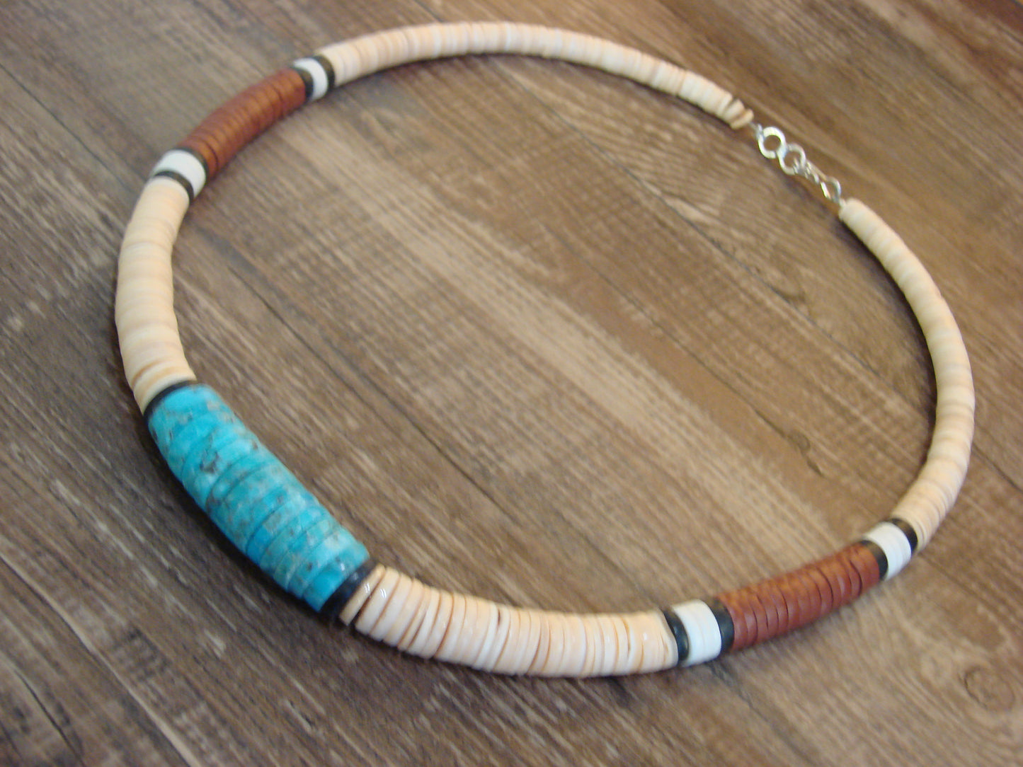 Native American 19" Santo Domingo Multi Stone Heishi Necklace - Crespin