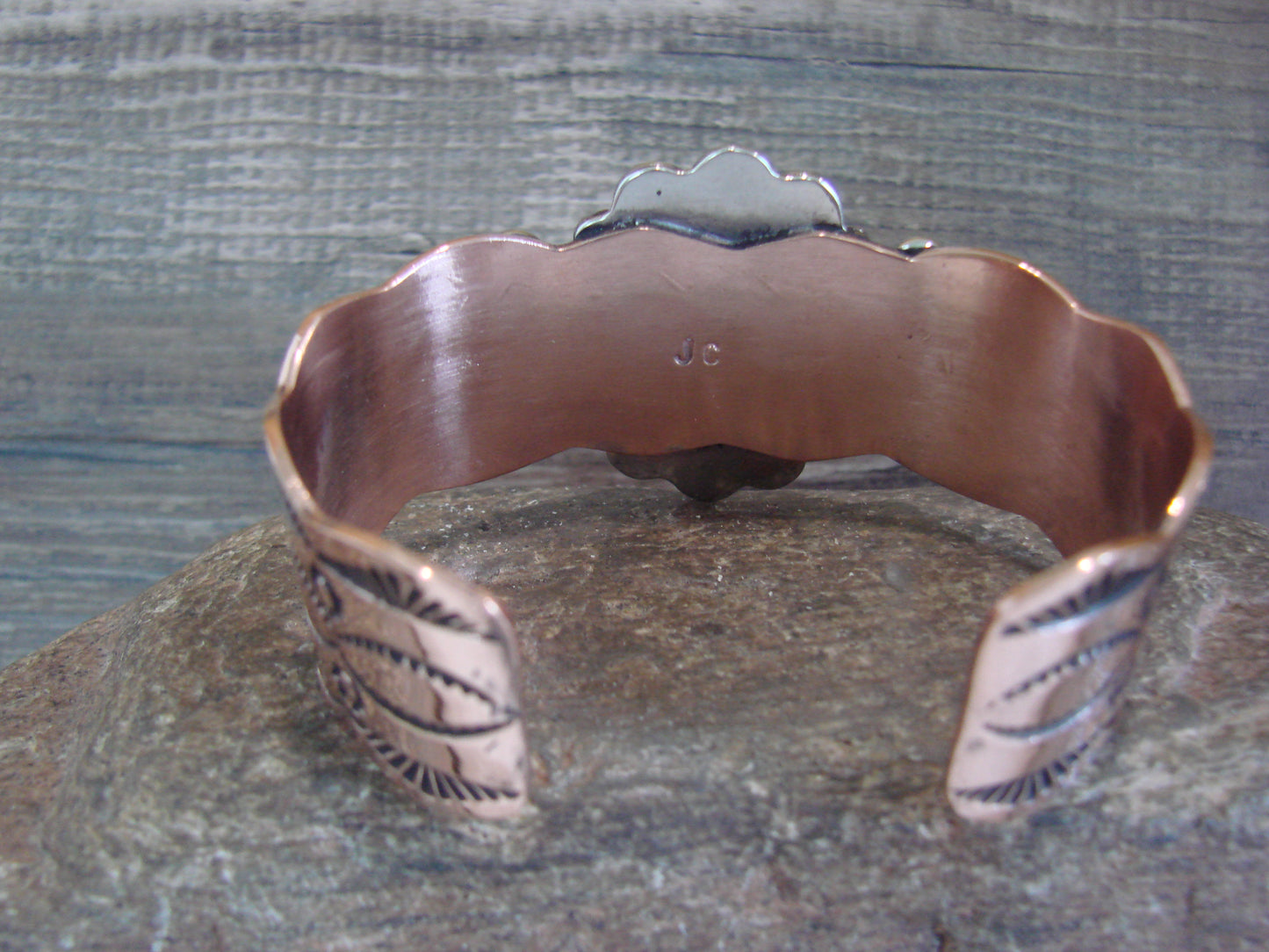Navajo Indian Copper & Howlite Bracelet by Cleveland