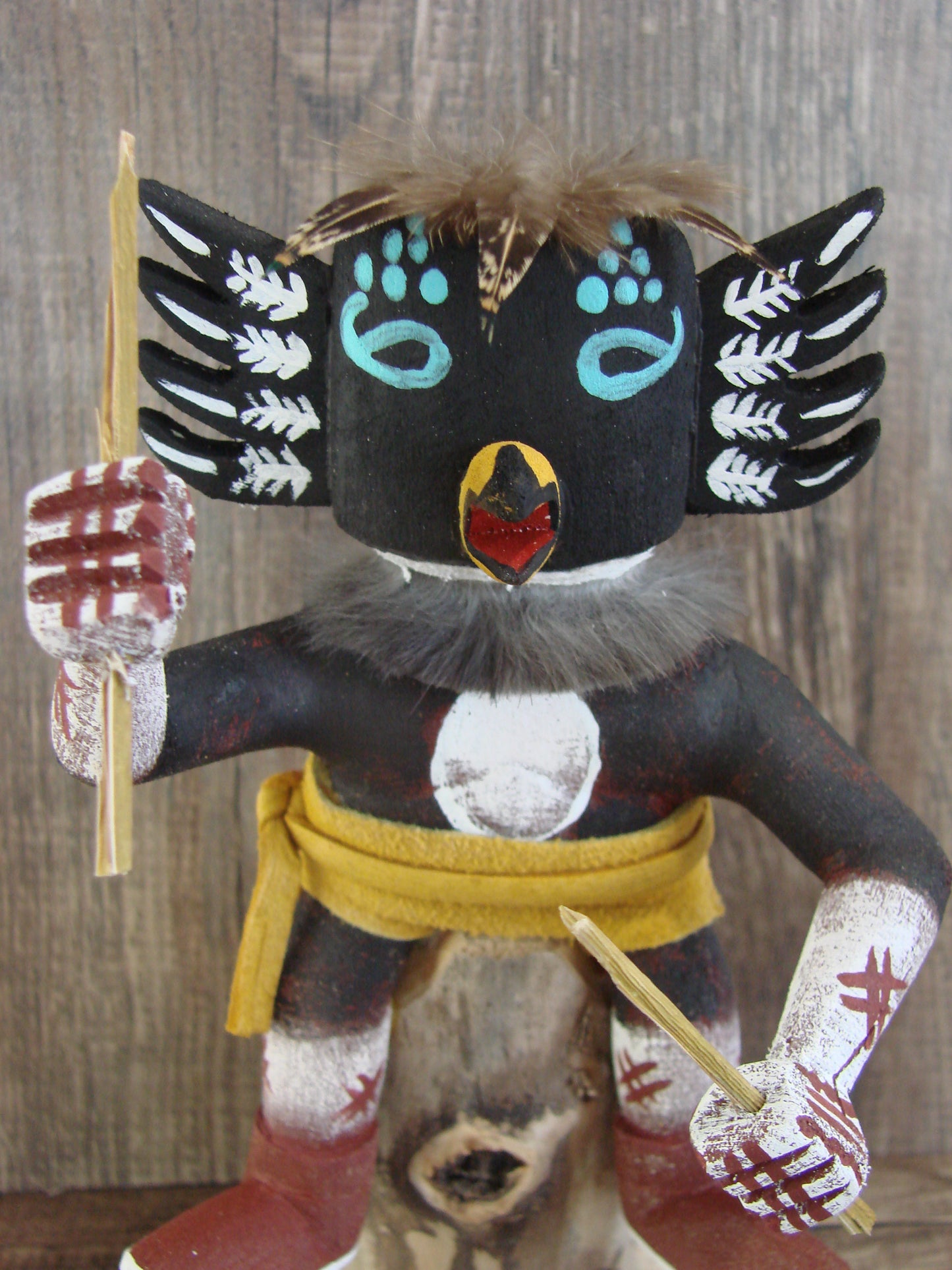 Native American Crow Kachina Dancer Signed Benally