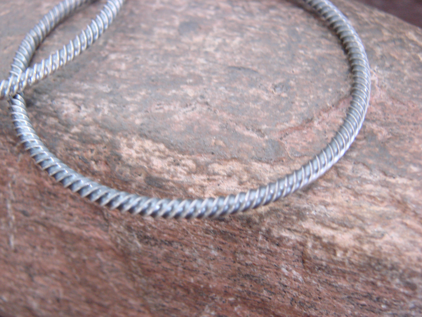 Native American Sterling Silver & Turquoise Hoop Post Earrings - Betone