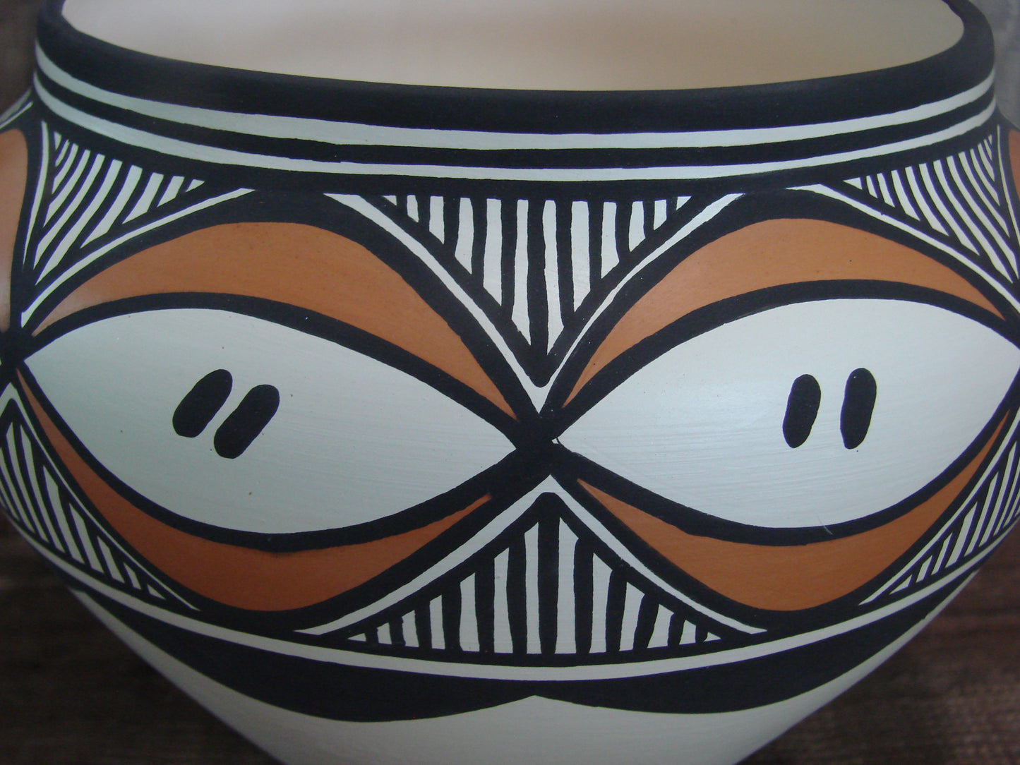 Acoma Pueblo Fine Line Hand Painted Pottery by Joe