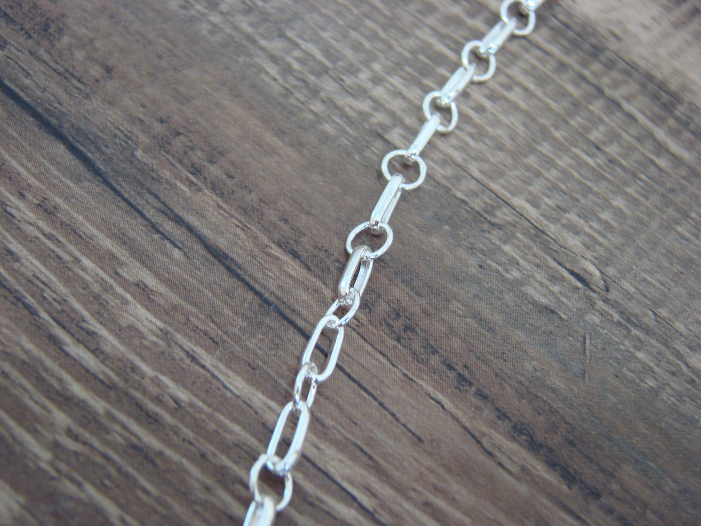 Native American Sterling Silver & Turquoise Adjustable Link Necklace by Sardo