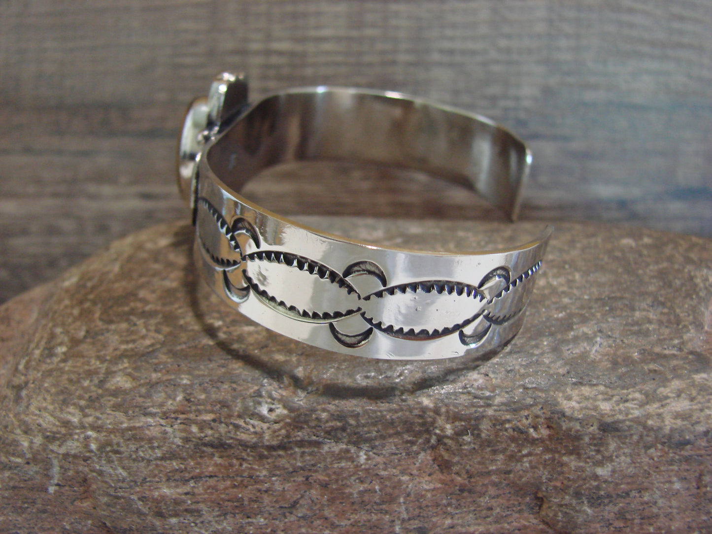 Navajo Indian Nickel Silver & Tiger Eye Bracelet by Cleveland