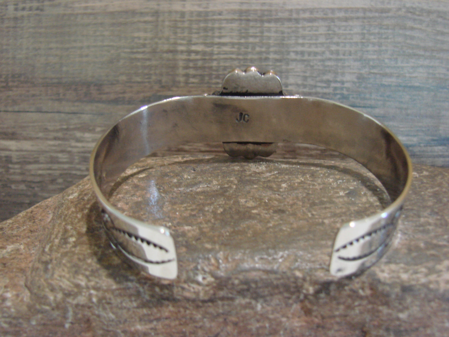 Navajo Indian Nickel Silver & Tiger Eye Bracelet by Cleveland