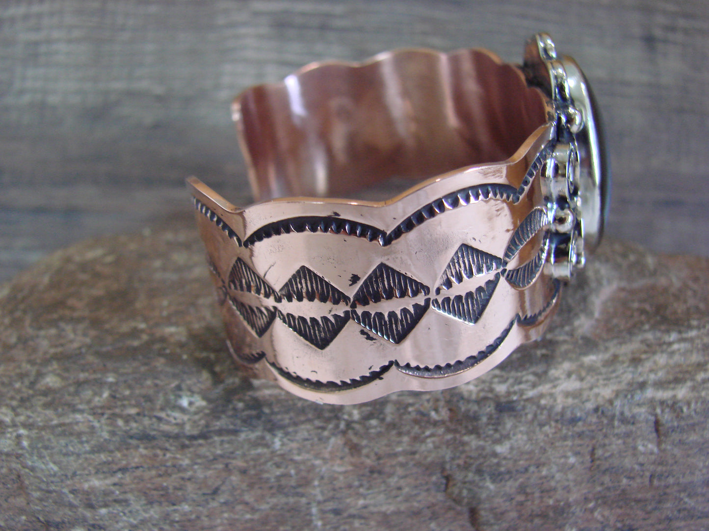 Navajo Indian Copper & Hematite Bracelet by Cleveland