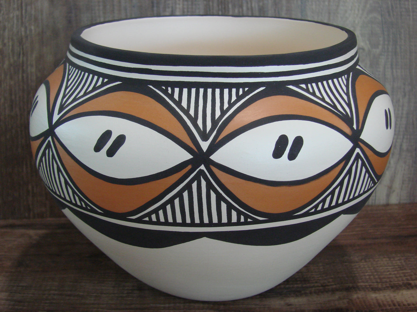 Acoma Pueblo Fine Line Hand Painted Pottery by Joe