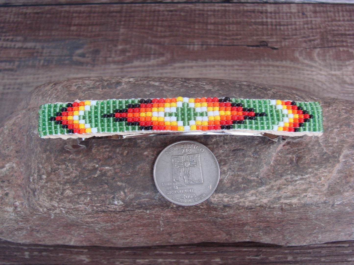 Native American Hand Beaded Hair Barrette by Cleveland
