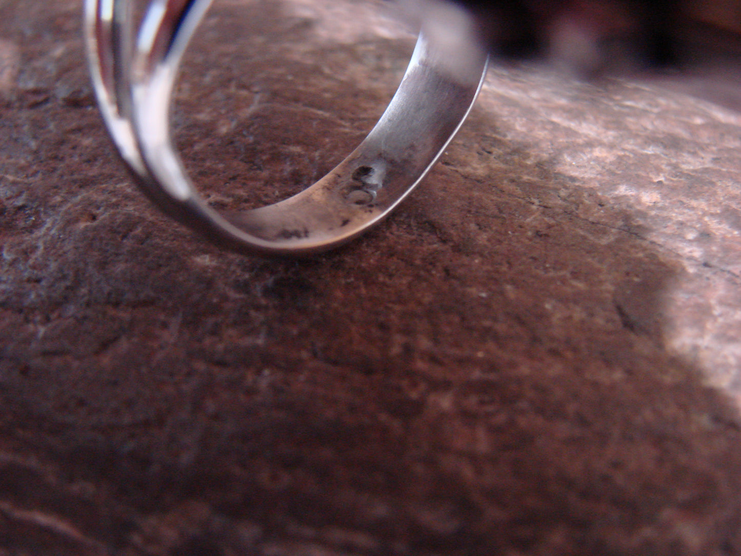 Native American Nickel Silver & Turquoise Ring by Cleveland - Size 10.5