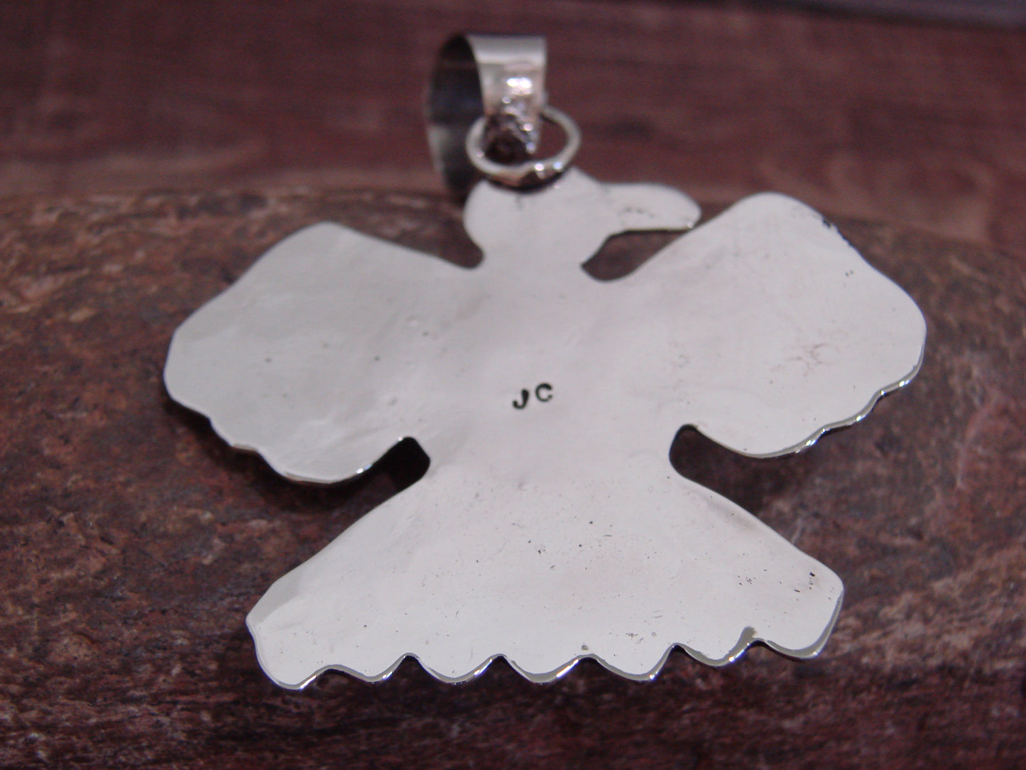 Native American Nickel Silver & Turquoise Thunderbird Pendant - Cleveland