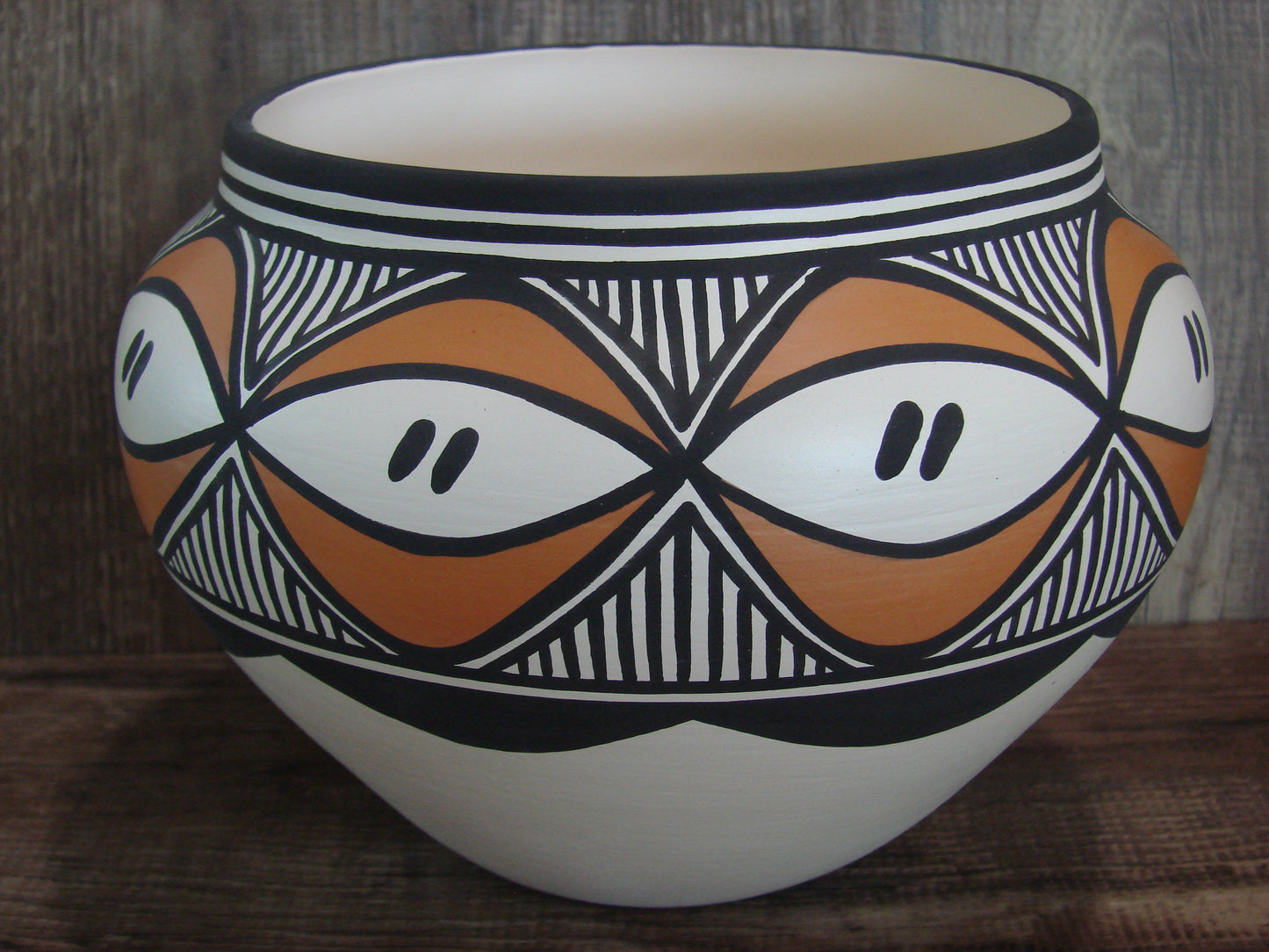 Acoma Pueblo Fine Line Hand Painted Pottery by Joe