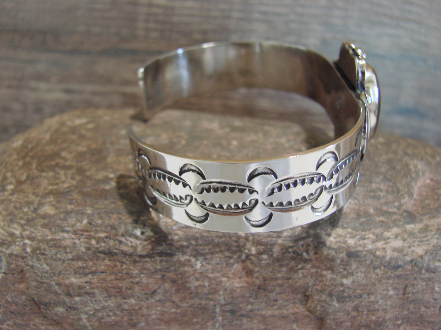 Navajo Indian Nickel Silver & Tiger Eye Bracelet by Cleveland