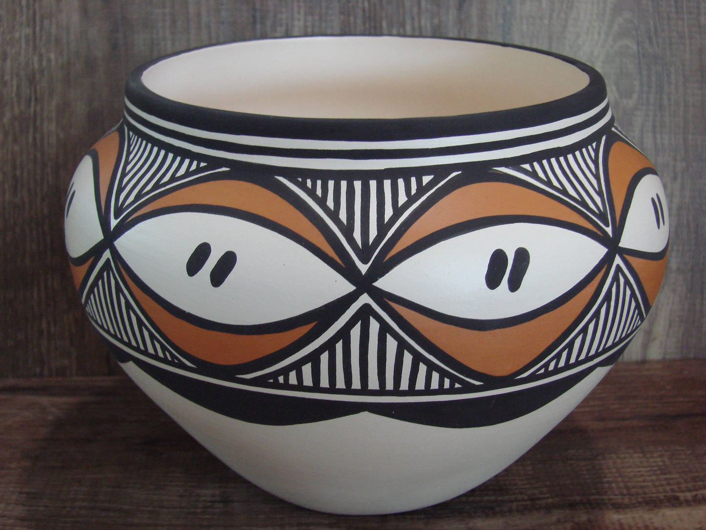 Acoma Pueblo Fine Line Hand Painted Pottery by Joe
