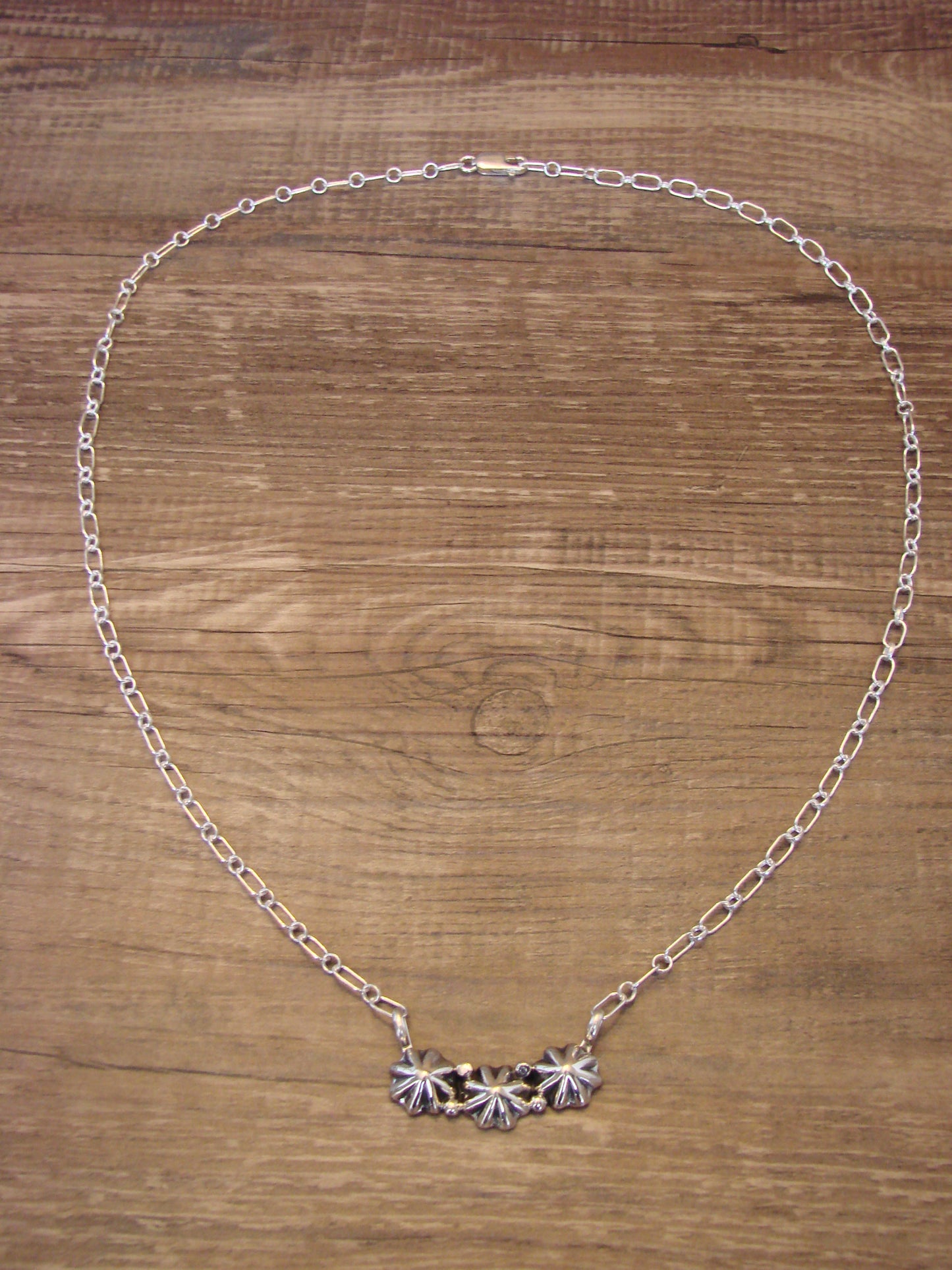 21" Native American Sterling Silver Star Chain Necklace by Lewis