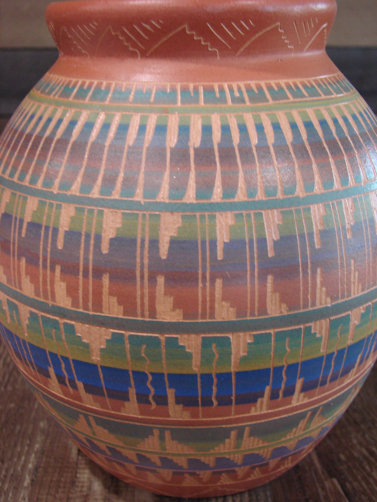 Native American Hand Etched & Hand Painted Pottery - Gilmore
