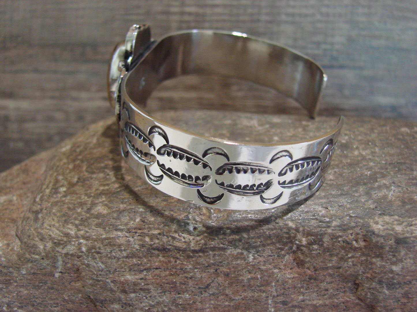 Navajo Indian Nickel Silver & Tiger Eye Bracelet by Cleveland