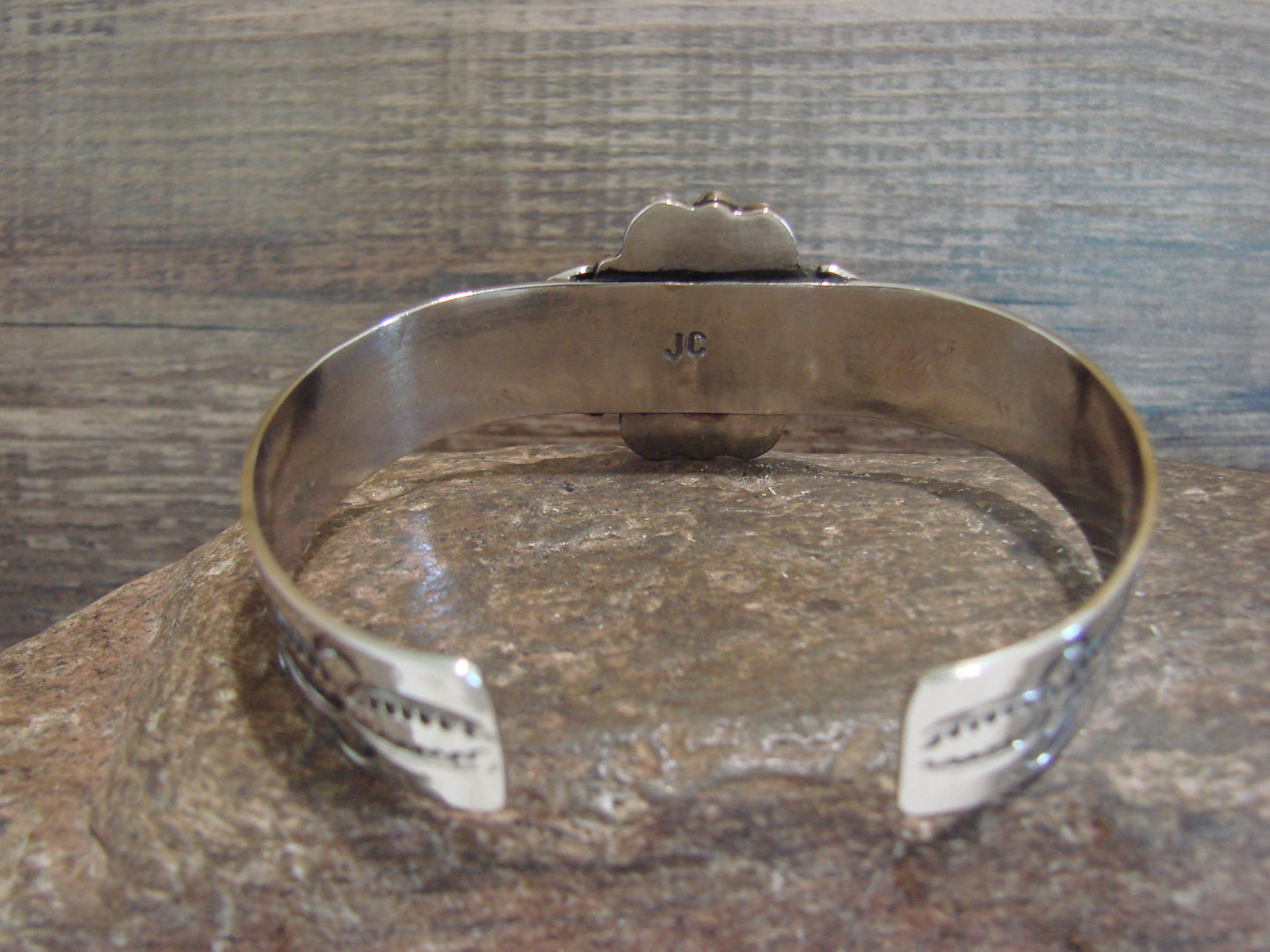 Navajo Indian Nickel Silver & Tiger Eye Bracelet by Cleveland