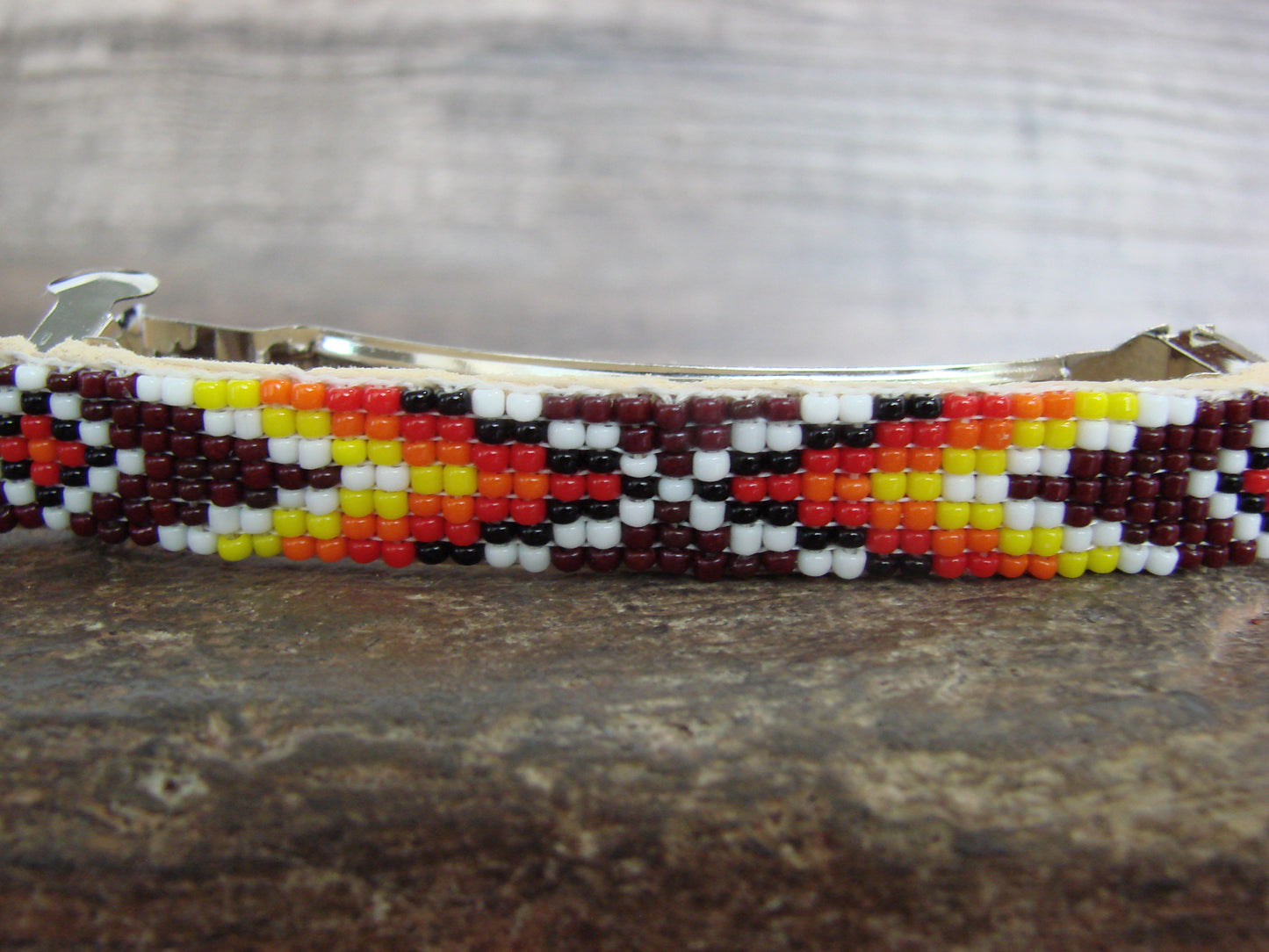 Native American Hand Beaded Hair Barrette by Cleveland