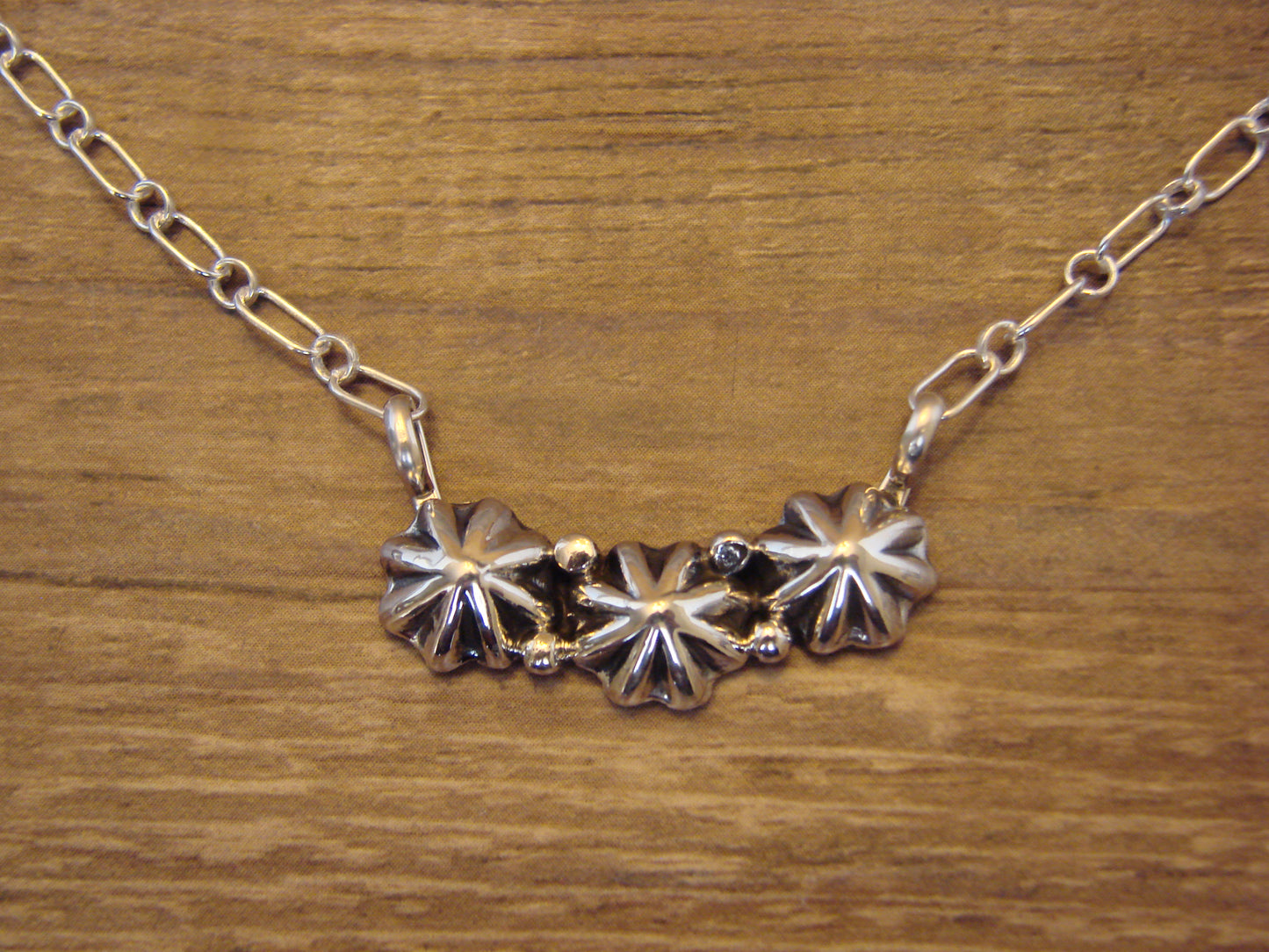 21" Native American Sterling Silver Star Chain Necklace by Lewis