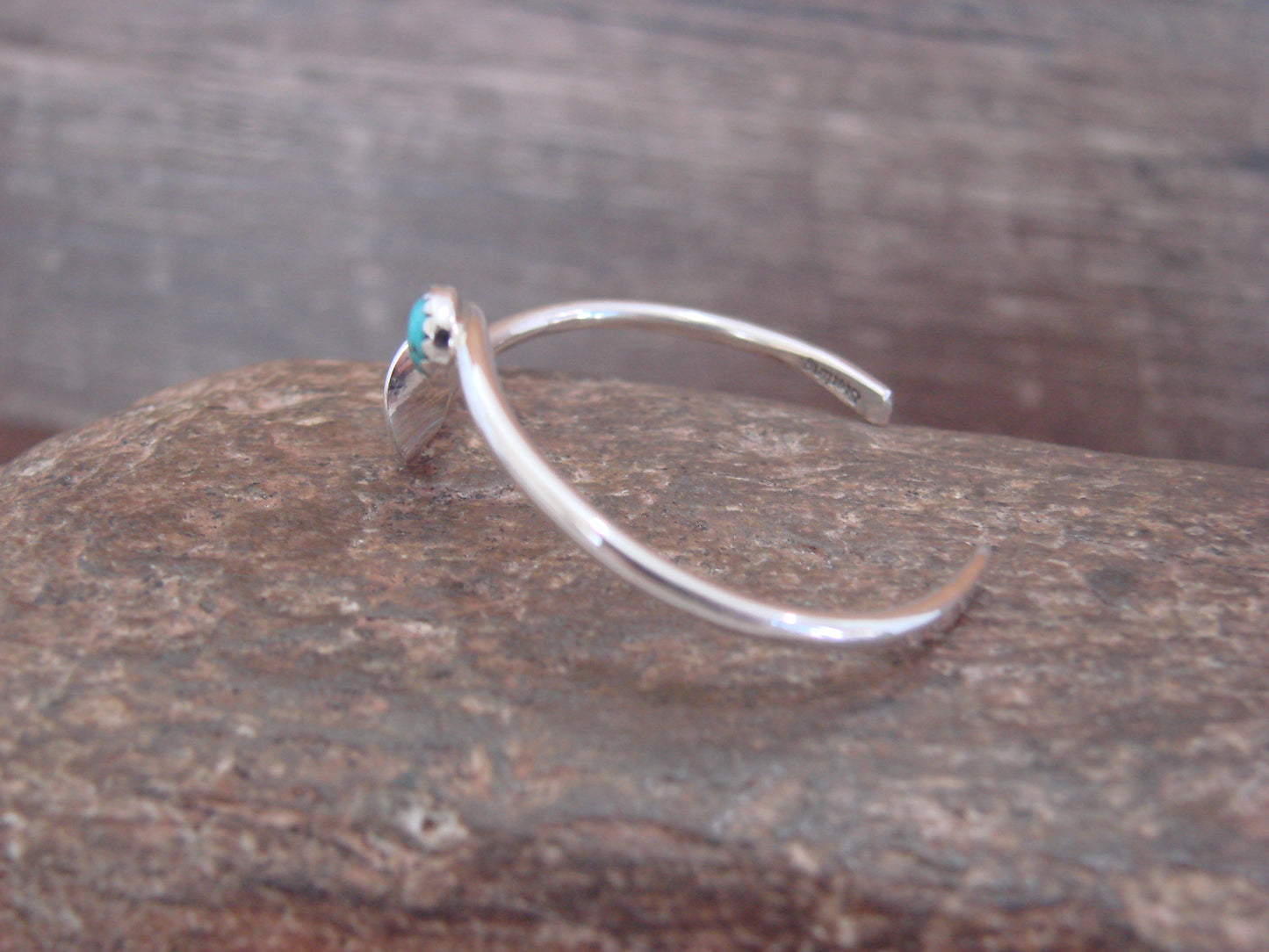 Native American Sterling Silver & Turquoise Child Bracelet -Skeets
