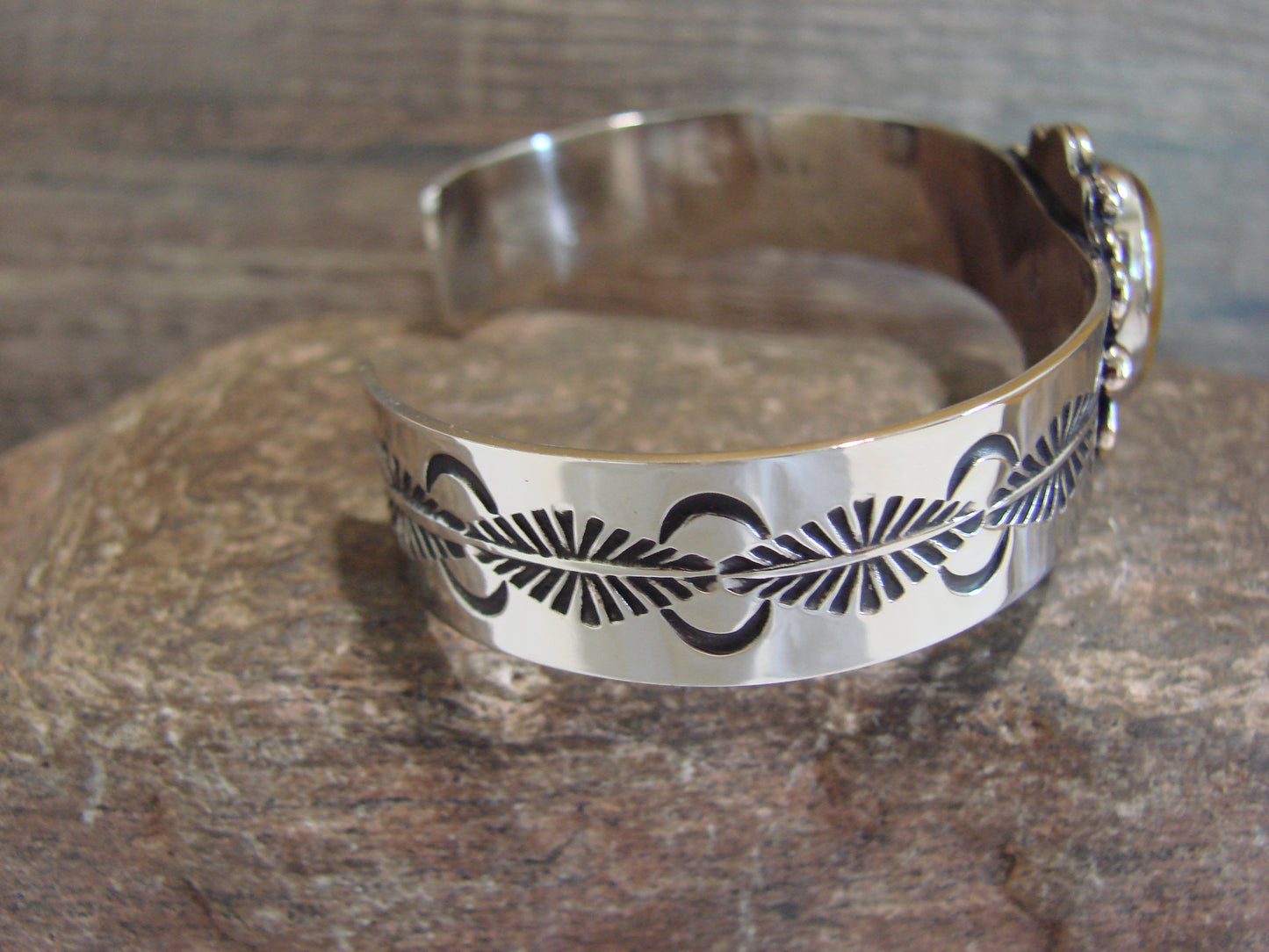 Navajo Indian Nickel Silver & Tiger Eye Bracelet by Cleveland